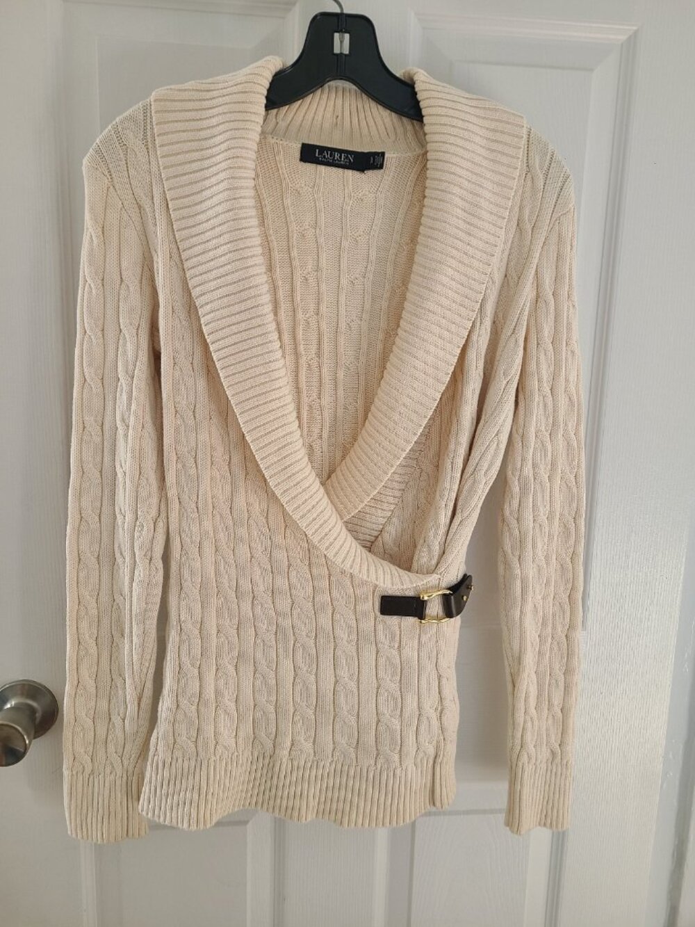 Lauren Ralph Lauren Black Label 100% Cotton Cable Knit Cardigan Women's Size S